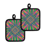 Vibrant Psychedelic Optical Illusion Pot Holders