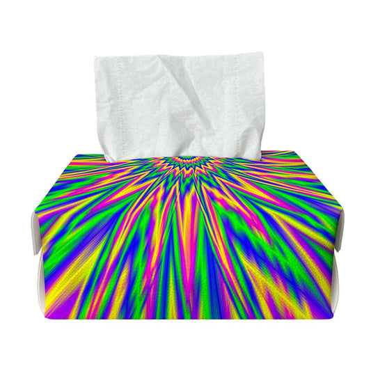 Vibrant Psychedelic Optical Illusion Rectangle Tissue Box Cover