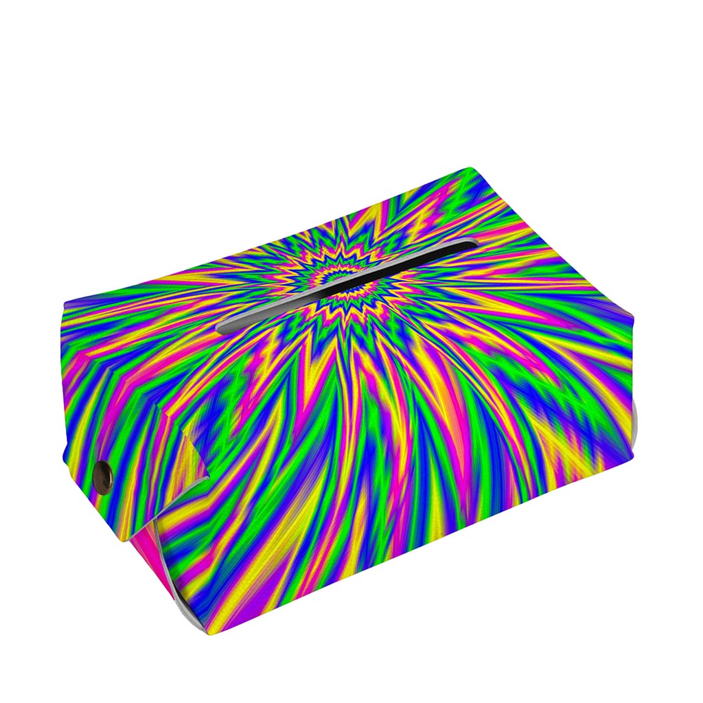 Vibrant Psychedelic Optical Illusion Rectangle Tissue Box Cover