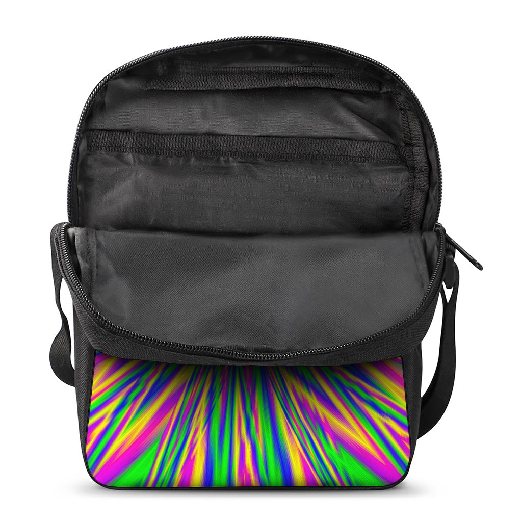 Vibrant Psychedelic Optical Illusion Rectangular Crossbody Bag