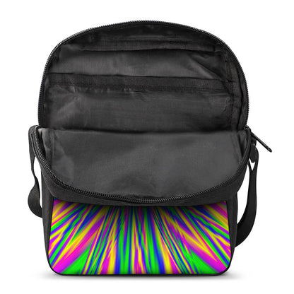 Vibrant Psychedelic Optical Illusion Rectangular Crossbody Bag