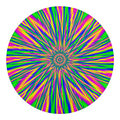 Vibrant Psychedelic Optical Illusion Round Blanket