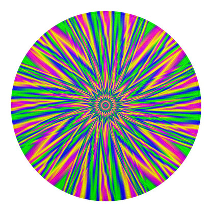 Vibrant Psychedelic Optical Illusion Round Blanket