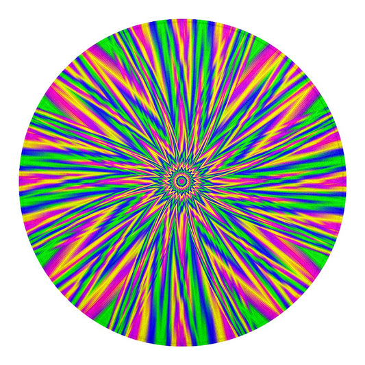 Vibrant Psychedelic Optical Illusion Round Blanket