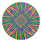 Vibrant Psychedelic Optical Illusion Round Blanket