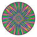 Vibrant Psychedelic Optical Illusion Round Floor Mat