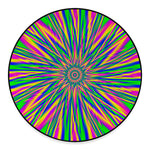 Vibrant Psychedelic Optical Illusion Round Floor Mat