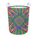Vibrant Psychedelic Optical Illusion Round Laundry Basket