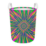 Vibrant Psychedelic Optical Illusion Round Laundry Basket