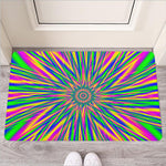 Vibrant Psychedelic Optical Illusion Rubber Doormat