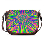 Vibrant Psychedelic Optical Illusion Saddle Bag