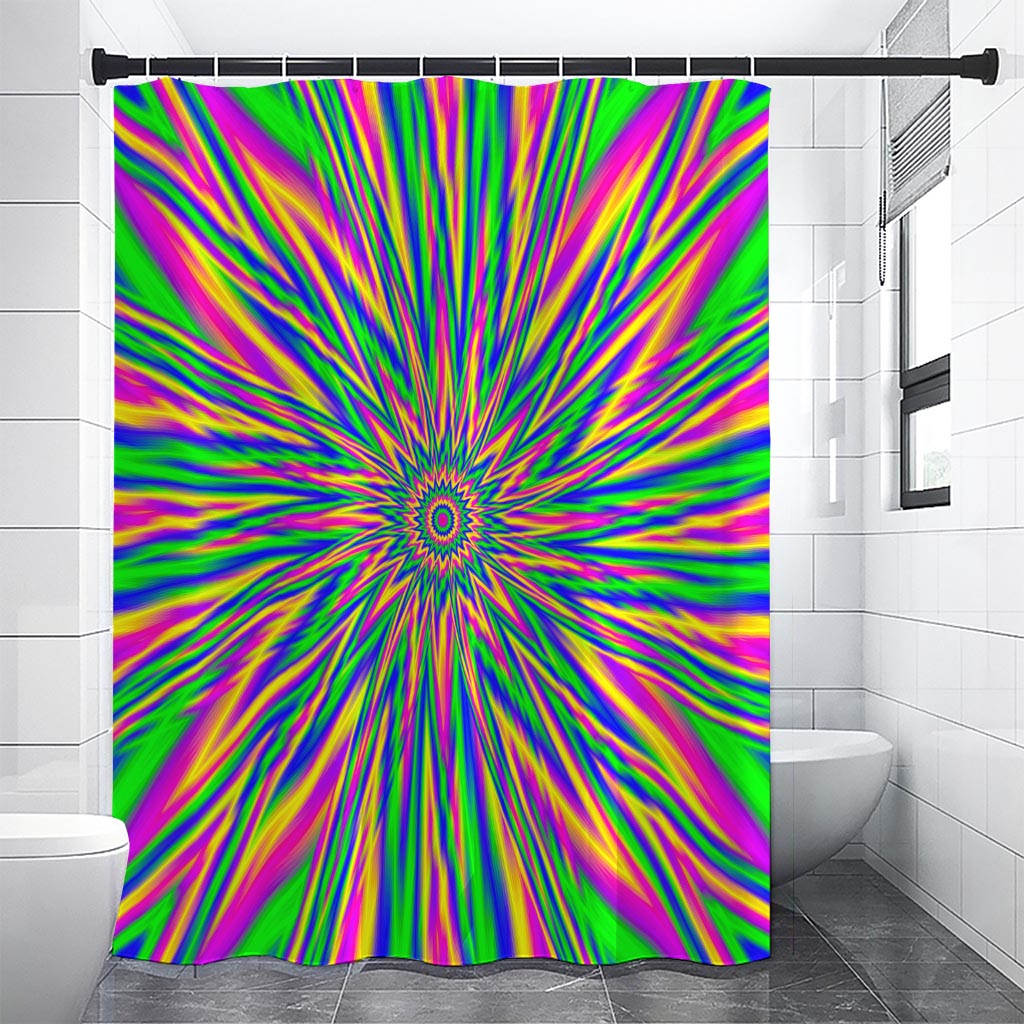 Vibrant Psychedelic Optical Illusion Shower Curtain