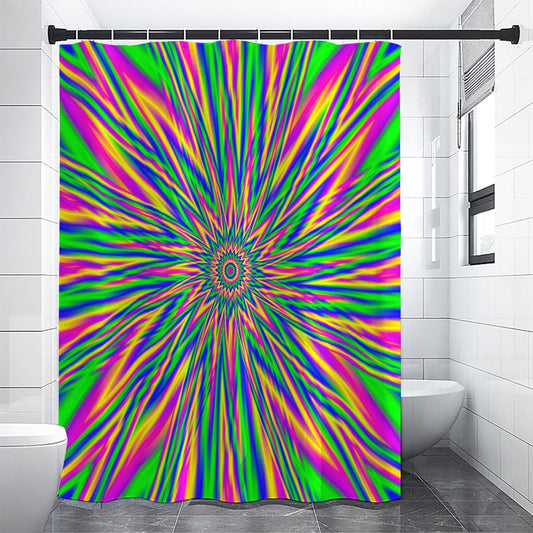 Vibrant Psychedelic Optical Illusion Shower Curtain