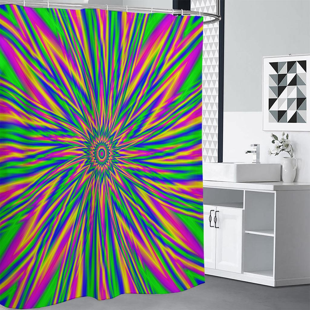 Vibrant Psychedelic Optical Illusion Shower Curtain
