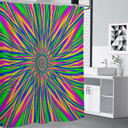 Vibrant Psychedelic Optical Illusion Shower Curtain