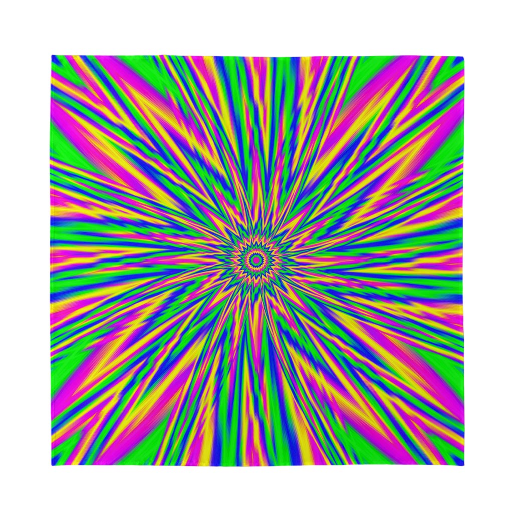 Vibrant Psychedelic Optical Illusion Silk Bandana