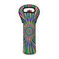 Vibrant Psychedelic Optical Illusion Single Neoprene Wine Tote