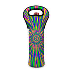 Vibrant Psychedelic Optical Illusion Single Neoprene Wine Tote