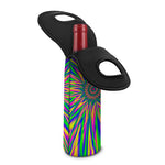 Vibrant Psychedelic Optical Illusion Single Neoprene Wine Tote