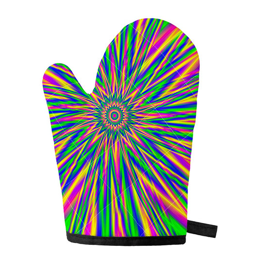 Vibrant Psychedelic Optical Illusion Single Oven Mitt