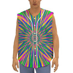 Vibrant Psychedelic Optical Illusion Sleeveless Baseball Jersey