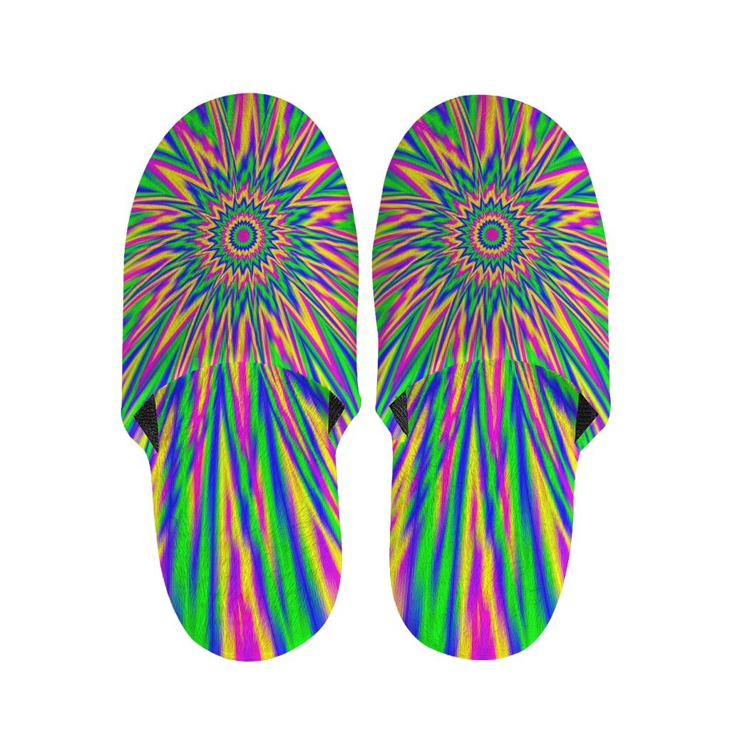 Vibrant Psychedelic Optical Illusion Slippers