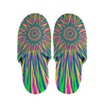 Vibrant Psychedelic Optical Illusion Slippers