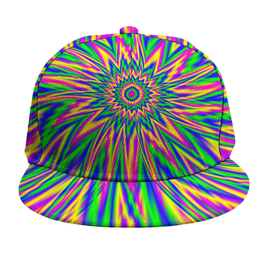 Vibrant Psychedelic Optical Illusion Snapback Cap
