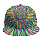 Vibrant Psychedelic Optical Illusion Snapback Cap