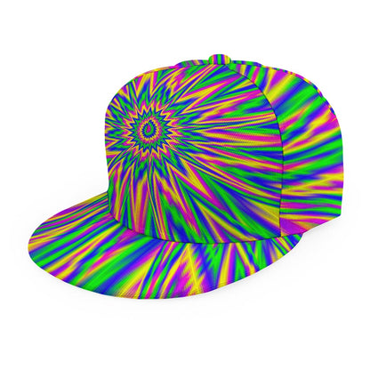 Vibrant Psychedelic Optical Illusion Snapback Cap