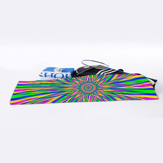 Vibrant Psychedelic Optical Illusion Sports Towel