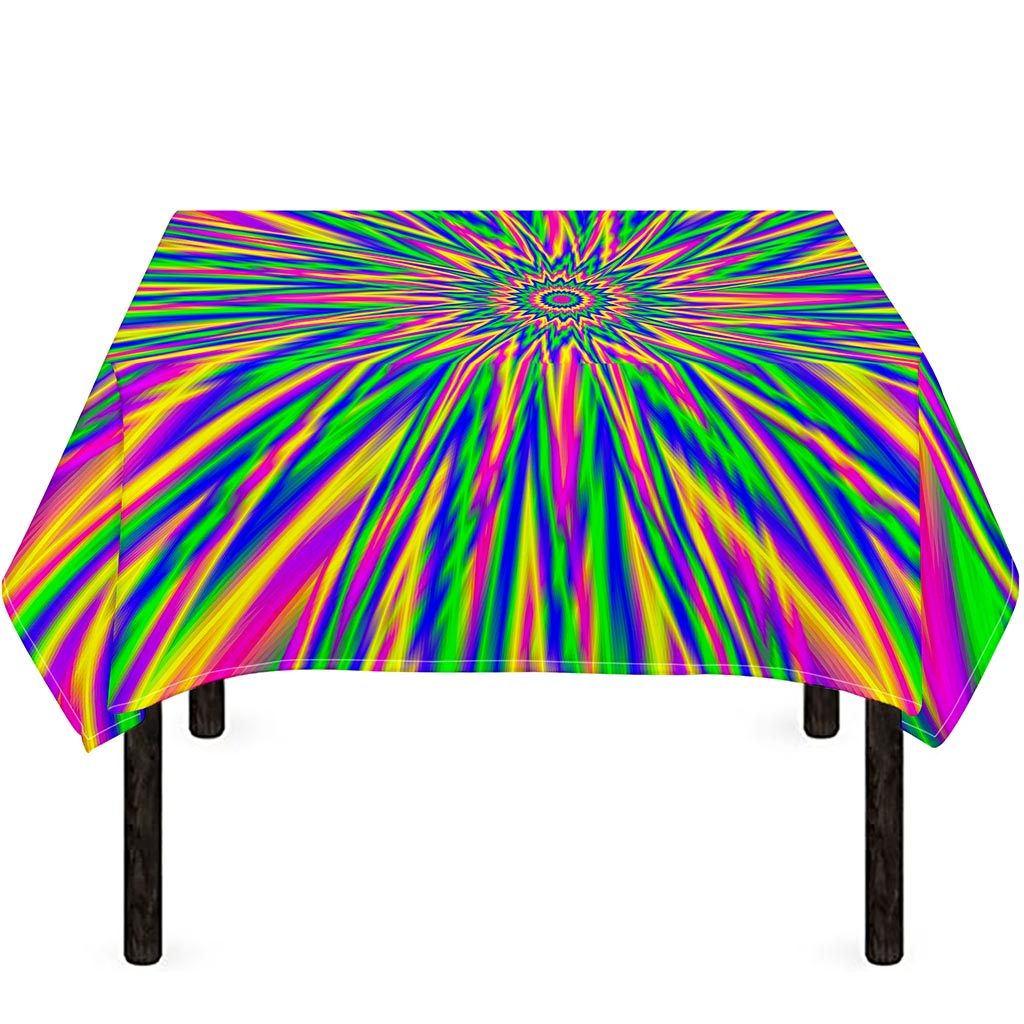 Vibrant Psychedelic Optical Illusion Tablecloth