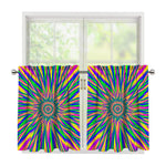 Vibrant Psychedelic Optical Illusion Tier Curtains