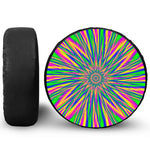 Vibrant Psychedelic Optical Illusion Tire Cover