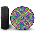 Vibrant Psychedelic Optical Illusion Tire Cover With Camera Hole