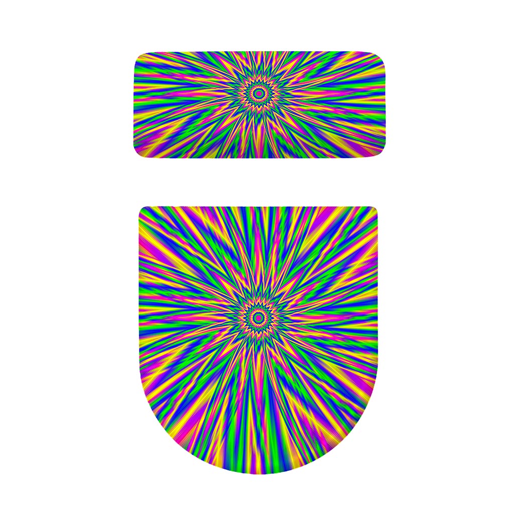 Vibrant Psychedelic Optical Illusion Toilet Lid And Tank Cover Set
