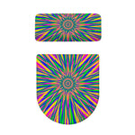 Vibrant Psychedelic Optical Illusion Toilet Lid And Tank Cover Set