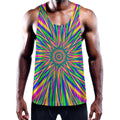Vibrant Psychedelic Optical Illusion Men's Workout Tank Top