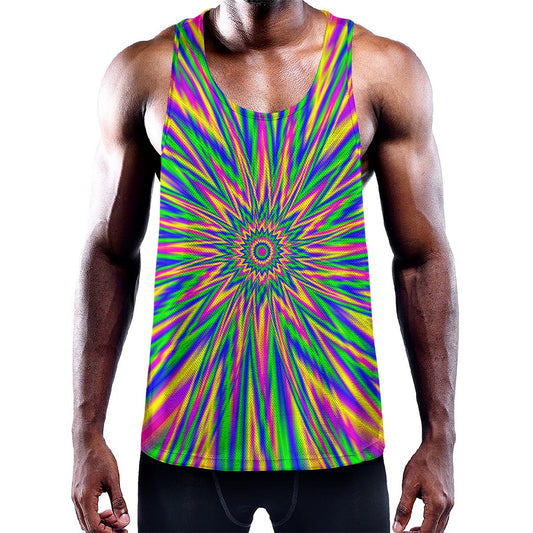 Vibrant Psychedelic Optical Illusion Training Tank Top