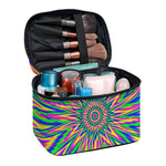 Vibrant Psychedelic Optical Illusion Travel Makeup Bag