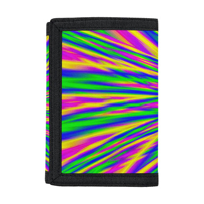 Vibrant Psychedelic Optical Illusion Trifold Wallet