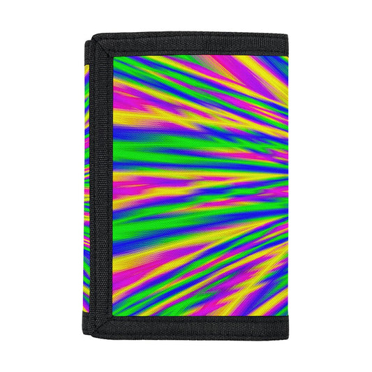 Vibrant Psychedelic Optical Illusion Trifold Wallet