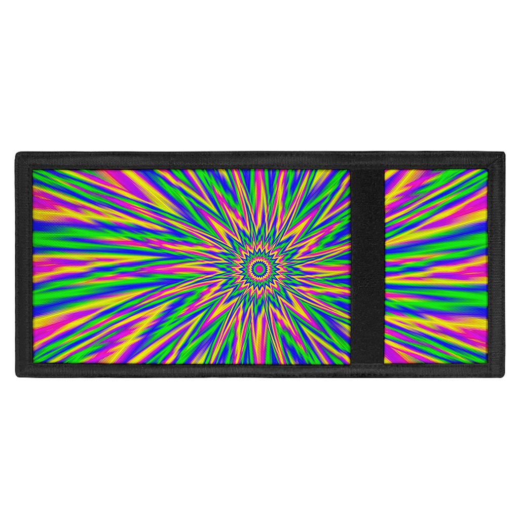 Vibrant Psychedelic Optical Illusion Trifold Wallet