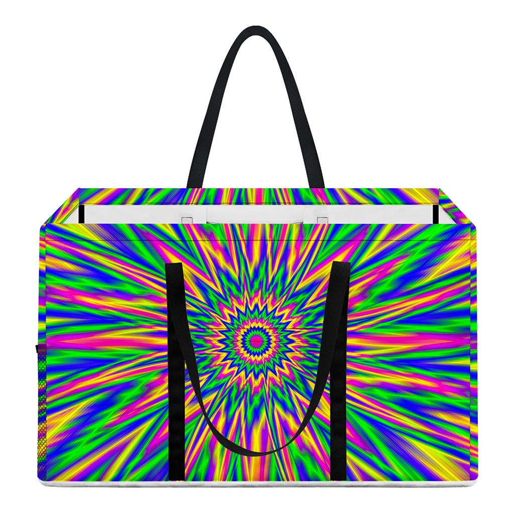 Vibrant Psychedelic Optical Illusion Utility Tote Bag