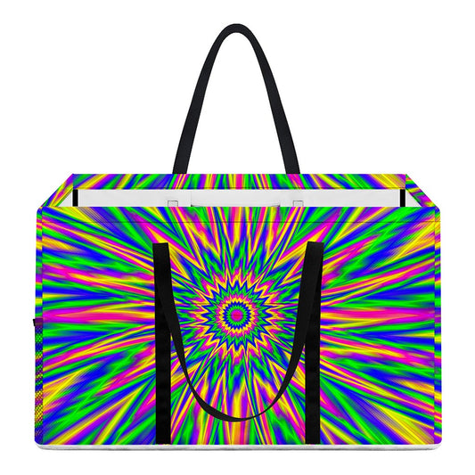 Vibrant Psychedelic Optical Illusion Utility Tote Bag