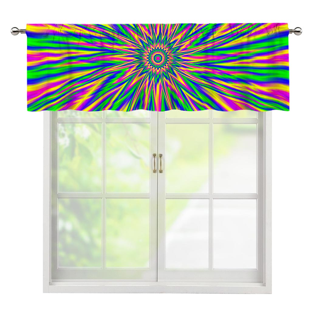 Vibrant Psychedelic Optical Illusion Window Valance