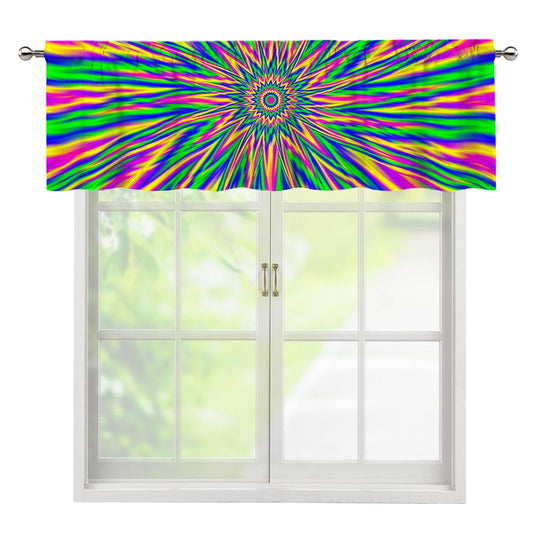 Vibrant Psychedelic Optical Illusion Window Valance