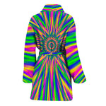Vibrant Psychedelic Optical Illusion Women's Bathrobe