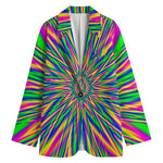Vibrant Psychedelic Optical Illusion Women's Blazer