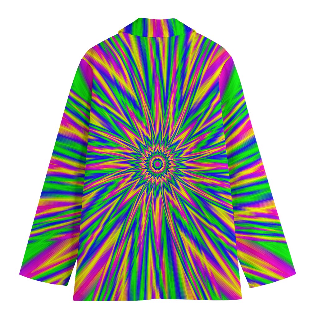 Vibrant Psychedelic Optical Illusion Women's Blazer